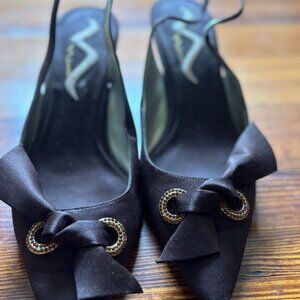 Nina Brown Silk Heels